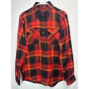 Dixxon Flannel Terror Plaid Shirt Orange Black Long Sleeve - Medium